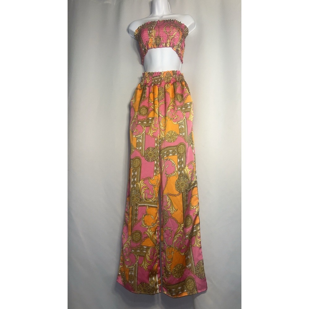 J.OUR Hot Pink Orange Gold Baroque 2-Piece Set – Size S y2k